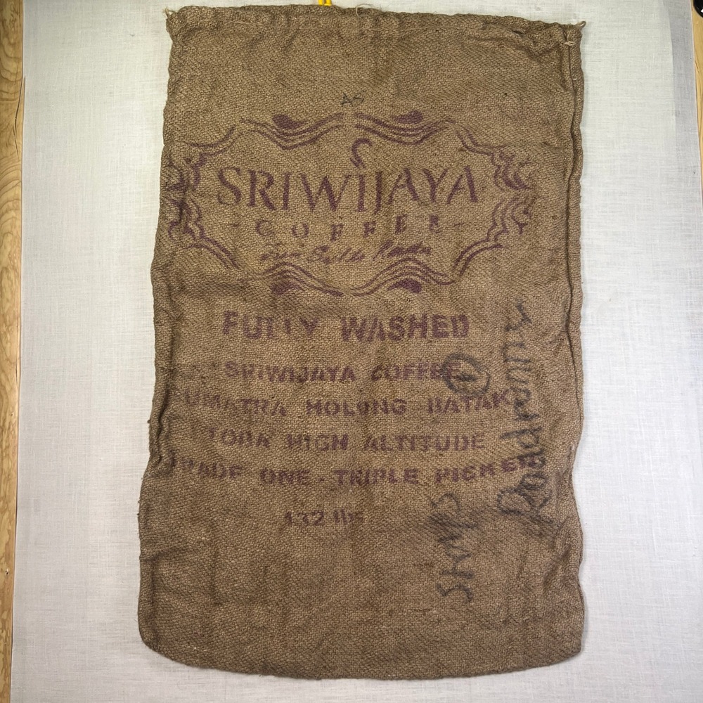 VTG Jute Burlap Sack Sriwijaya Coffee Sumatra Holong Batak Toba High Altitude EC
